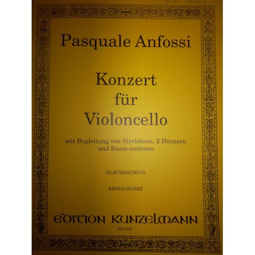 Pasquale Anfossi Concerto Pour Violoncelle