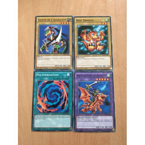 (227) Dragon Du Glaive De L'alligator + Bébé Dragon + Glaive De L'alligator + Polymérisation (Yu Gi Oh)