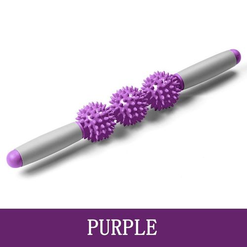 Yoga Sports Full Body Muscle Massage Fickly Hedgehog Ball Stick Fitness Yoga Relax Roll Roller Relaxation Bar - Violet