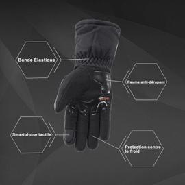 Gants de Moto Hiver Chaud Imperméable Homme Gant Protection Tactile  Plein-doigt Anti-Glissant Anti-Usure