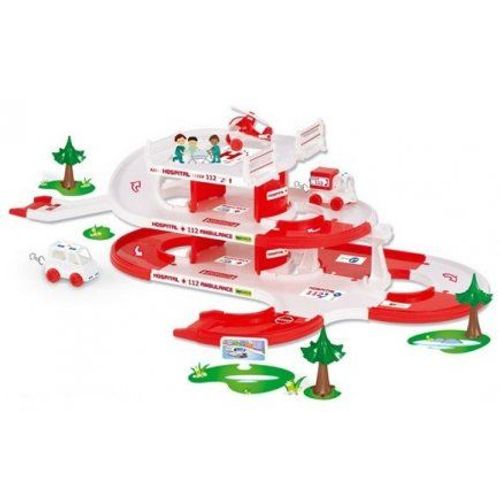 Mon Premier Garage Hopital Avec Parking Et Piste + 2 Vehicules Et 1 Helicoptere - Jouet 1er Age Des 1 An - Jeu Enfant