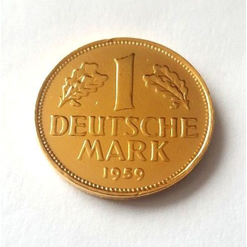 Allemagne 1959 - Bundesrepublick Deutschland - 1 Deutche Mark ¿ Atelier « F » - Plaque Or