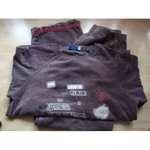 Pyjama Sergent Major 14 Ans Marron Velours