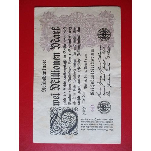 Billet 20 Millions De Mark Uniface Allemagne