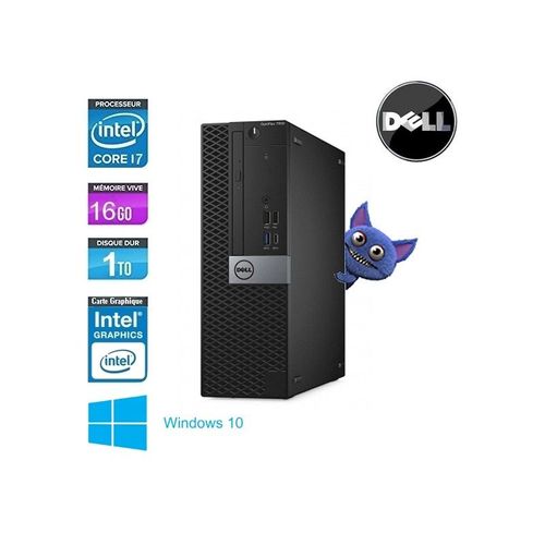 DELL OPTIPLEX 7050 SFF CORE I7 6700 3.4GHZCore i7-3.4 GHz 16 Go 256 Go Go DVDRW Intel HD Graphics 530 Windows 10 Clavier+souris compatible AZERTY