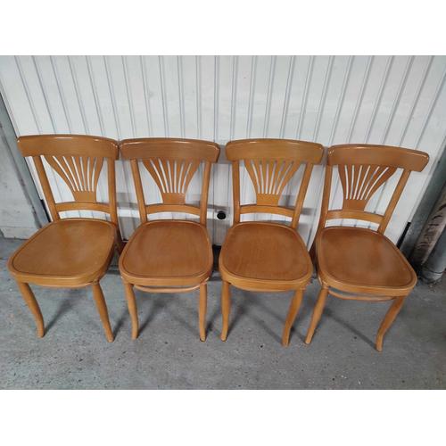 4 Anciennes Chaises Bistrot Bois Vintage