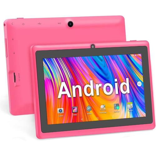 7 Pouces Tablette Tactile, Android 5.0 Quad Core Tablet PC, 1Go RAM 8Go ROM, Double Caméras, WiFi, Bluetooth, Rose