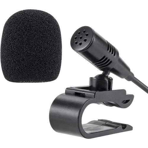 Micro de 3,5 mm Microphone Externe Portable Mic Compatible avec JVC Kenwood Sony Alpine pour Unité Principale de Voiture avec Bluetooth Radio Stéréo GPS DVD, Câble de 3M, Plug and Play