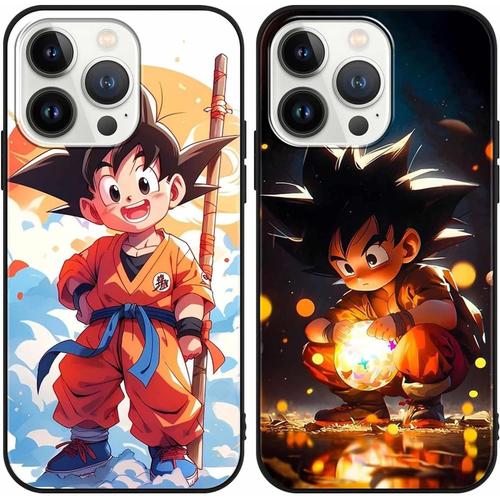 2 Pièces Coque Pour Apple Iphone 13 Pro 6.1 Pouce, Animé Dragon Ball Z Super Saiyan Dbz Son Goku Manga Étui Beau Dessin Case Antichoc Tpu Protective Housse Étui De Téléphone Fine Cover, 03