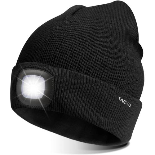 Usb Rechargeable 8 Led Bonnet Chapeau, Lumineux Casquette Éclairage Et Clignotant Alarme Led Mains Libre Lampe De Lampe Frontale Tricoté Bonnet Unisex Hiver Chaud Sport Knit Cap Chapeau