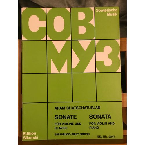 Aram Khatchatourian Sonate Pour Violon Et Piano Partition Éditions Sikorski