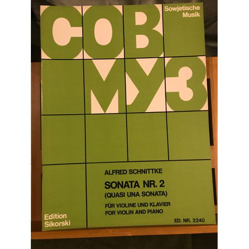 Schnittke Sonate N°2 Violon Et Piano Quasi Una Sonata Partition Sikorski 2240