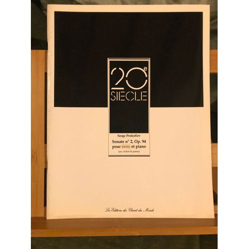 Prokofiev Sonate N°2 Pour Violon Et Piano Partition Opus 94b Ed. Chant Du Monde