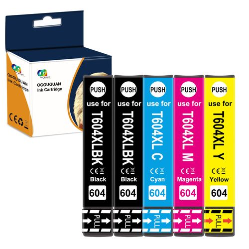 OGOUGUAN 604 XL Multipack Compatible Cartouch d'encre Remplacement pour Epson 604XL pour Expression Home XP-2205 XP-4200 XP-3200 XP-3205 XP-2200 XP-4205 Workforce WF-2935 2930 2910 2950DWF (5 Pack)