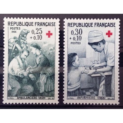 Série Croix Rouge 1966 - Impeccables N° 1508 1509 Neufs** Luxe (= Sans Trace De Charnière) - France Année 1966 - N27047