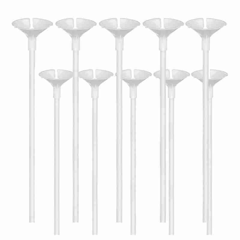 Transparent 10 pieces 10x batons de ballons longs en couleurs transparentes quantite decor anniversaire