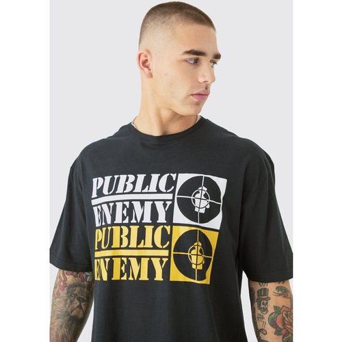 Oversized Public Enemy License T-Shirt Homme - Noir - L, Noir