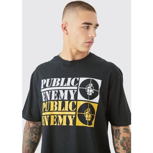 Oversized Public Enemy License T-Shirt Homme - Noir - M, Noir