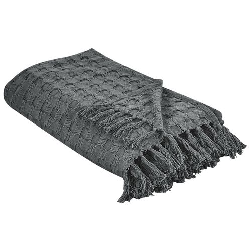 Couvre-Lits Bere Coton 150 X 200 Cm Gris Foncé