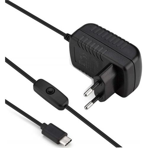 Chargeur 5V 3A USB Type C avec Interrupteur on/Off Alimentation pour Raspberry Pi 4 Model B