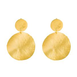 dizzy protest collection Olivia - Boucles d'oreilles pendantes en métal martelé à disque doré  scintillant avec fermeture push-back | Rakuten