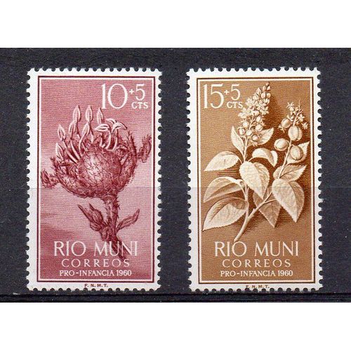 Rio Muni- Lot De 2 Timbres Neufs- Plantes