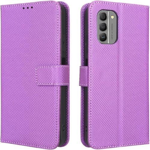 Coque En Cuir Pour Nokia G400 5g, Housse Etui Cover En Pu Violet Pour Téléphone Portable (Ta-1530/Ta-1448/Ta-1476/N1530dl)