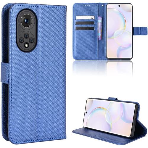 Étui En Cuir Pour Honor 50 Et Nova 9 5g - Coque De Protection Pu Pour Téléphone Portable Bleue