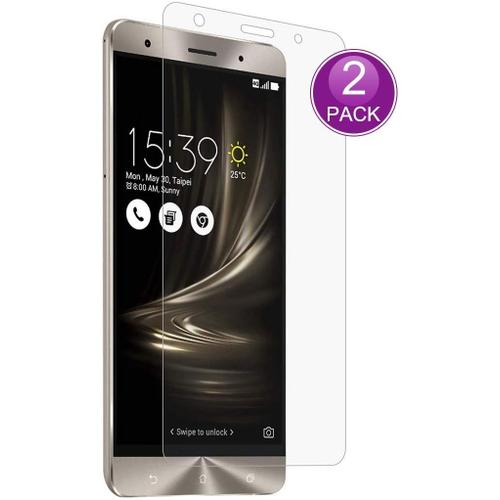 Protecteur D'écran Pour Asus Zenfone 3 Deluxe Zs570kl - 2 Pack 9h Verre Trempé Hd Anti-Rayures Et Anti-Empreintes Digitales.