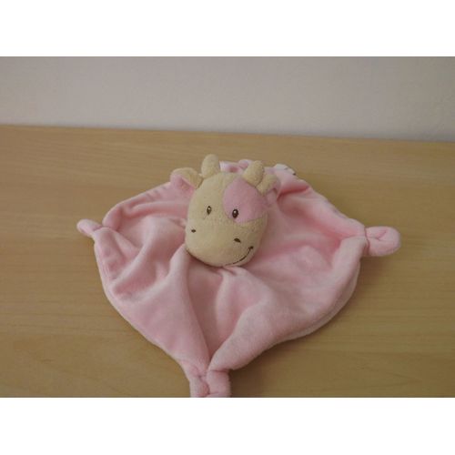 Doudou Vache Beige Rose Nicotoy