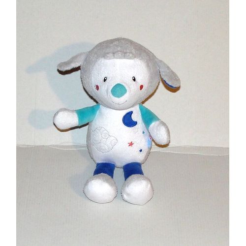 Doudou Mouton Gris Blanc Modele Bleu Sucre D'orge Peluche Mouton Lune Étoiles