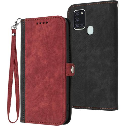 Coque Cuir Pour Samsung Galaxy A21s,Etui En Cuir Pour Téléphone Portable Coque Pour Samsung Galaxy A21s Sm-A217f Sm-A217f/Ds Coque