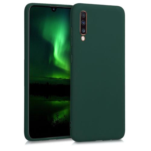 Kwmobile Coque Compatible Avec Samsung Galaxy A70 - Coque Housse Protectrice Pour Téléphone En Silicone Vert Mousse