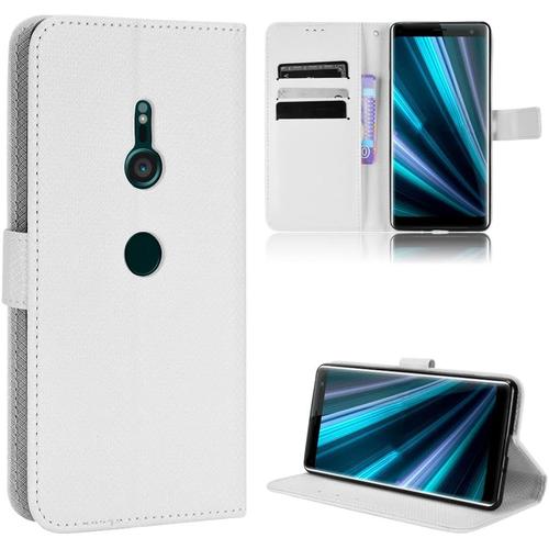Coque En Cuir Pour Sony Xperia Xz3 - Housse Etui Cover - Cuir Pu Pour Téléphone Portable Blanc