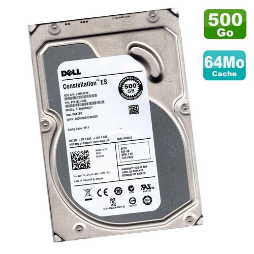 Disque Dur 500Go SATA 3.5" Dell ES ST500NM0011 9YZ162-036 KRATSG Constellation