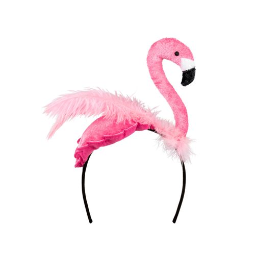 Serre-Tête Flamant Rose Plume Rose Adulte