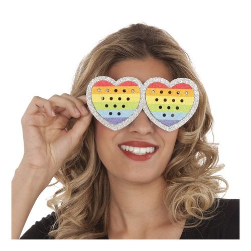 Lunettes De Coeurs Arc-En-Ciel (Taille Unique Adulte)