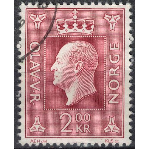 Norvège 1970 Oblitéré Used King Olav V Ancien Roi Rouge Brun Foncé Su
