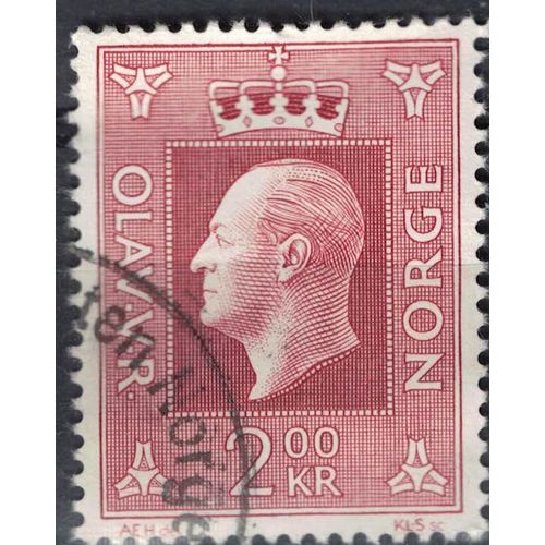 Norvège 1970 Oblitéré Used King Olav V Ancien Roi Rouge Brun Foncé Su