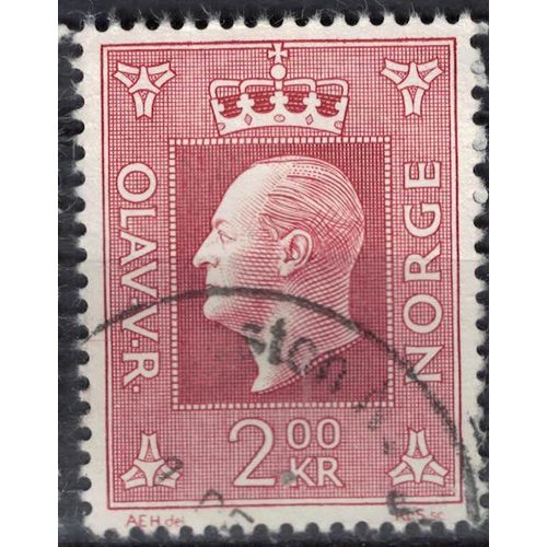 Norvège 1970 Oblitéré Used King Olav V Ancien Roi Rouge Brun Foncé Su