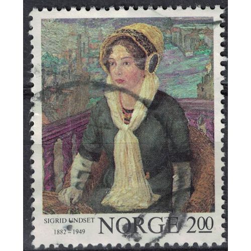 Norvège 1982 Oblitéré Used Écrivain Sigrid Undset Romancière Su