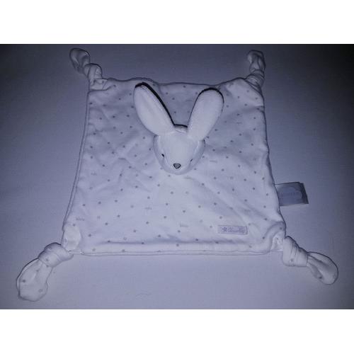 Doudou Plat Lapin Absorba Blanc Gris Étoile Câlin Bisou 4 Noeuds Naissance Bébé Peluche Éveil Enfant Jouet Soft Toys