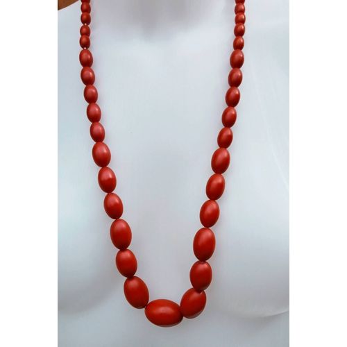 Collier Grosses Perles Rouges