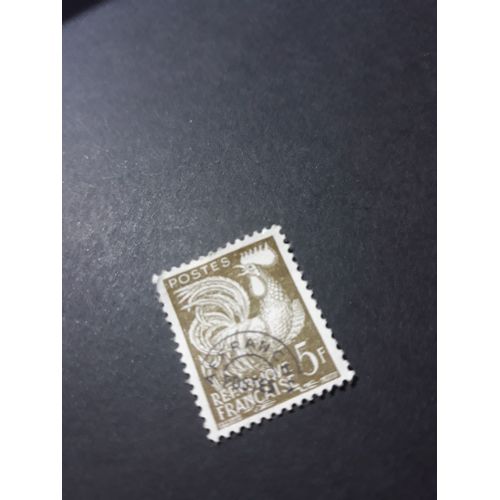 Timbre Coq France 5 Francs Tp12