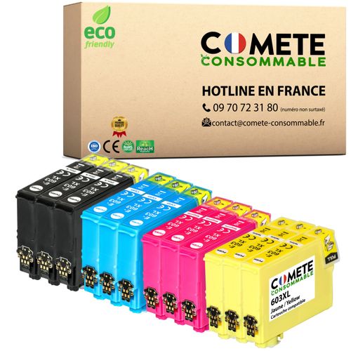 COMETE - 603XL - 12 Cartouches compatibles EPSON 603 XL Etoile de mer pour Epson XP2100 XP2105 WF2830 - COMETE CONSOMMABLE