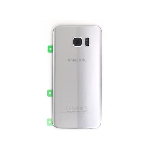 Vitre Arriere Cache Batterie Samsung Galaxy S7 Argent Adhesif Et Logo