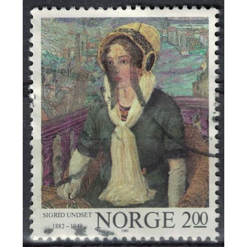 Norvège 1982 Oblitéré Used Écrivain Sigrid Undset Romancière Su