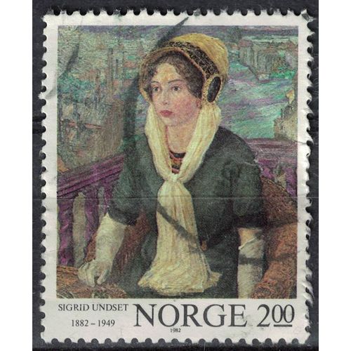 Norvège 1982 Oblitéré Used Écrivain Sigrid Undset Romancière Su