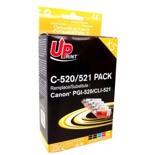 CJ521UPRP5 UP-C-520/521-PACK 5 CANON IP3600/4600/4700-CLI521/PGi520-WITH CHIP (2BK+C+M+Y)-R