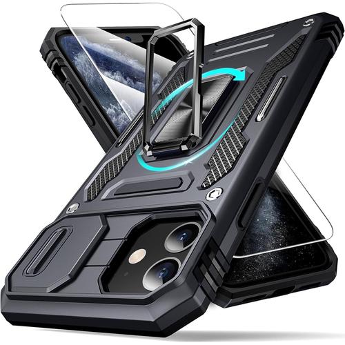 Defend Series Coque For Iphone 11 With Support D'anneau Magnétique Grossissement 2x Métal Pour Montage Sur Voiture Antichoc Milita